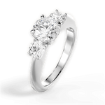 Kaitlin Round Cut Lab Grown Diamond Platinum Engagement Ring - View 4