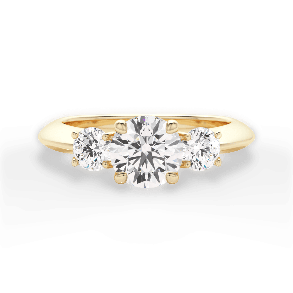 Kaitlin Round Cut Lab Grown Diamond 18Kt Yellow Gold Engagement Ring