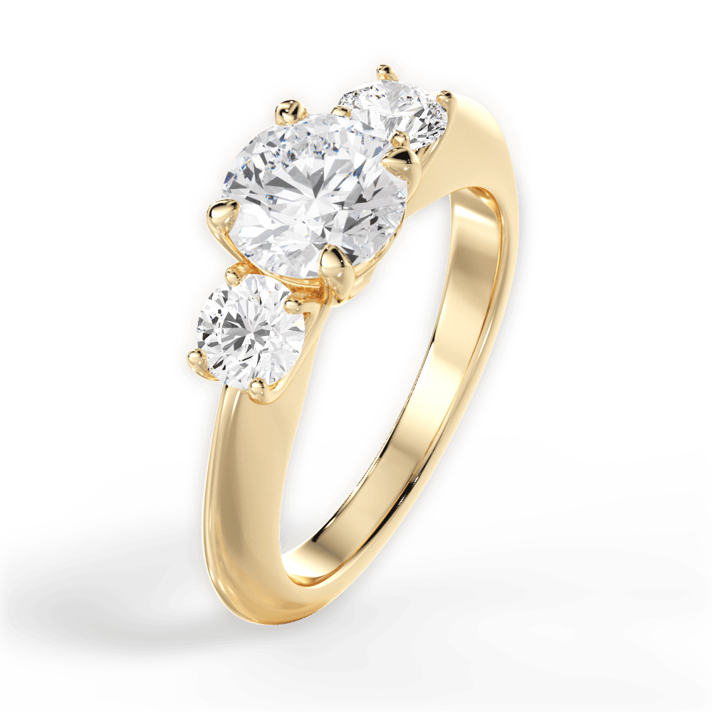 Kaitlin Round Cut Lab Grown Diamond 18Kt Yellow Gold Engagement Ring - View 3