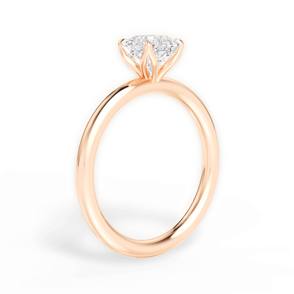 Audrey Asscher Cut Lab Grown Diamond 18Kt Rose Gold Engagement Ring - View 2