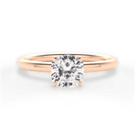 Audrey Cushion Cut Lab Grown Diamond 18Kt Rose Gold Engagement Ring
