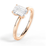 Audrey Emerald Cut Lab Grown Diamond 18Kt Rose Gold Engagement Ring - View 3