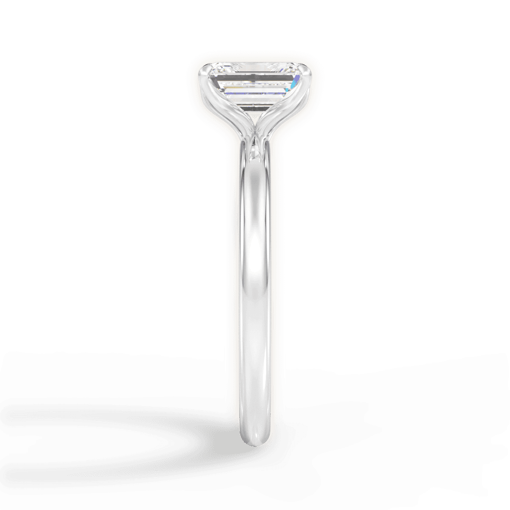 Audrey Emerald Cut Lab Grown Diamond Platinum Engagement Ring - View 4