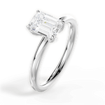 Audrey Emerald Cut Lab Grown Diamond Platinum Engagement Ring - View 3