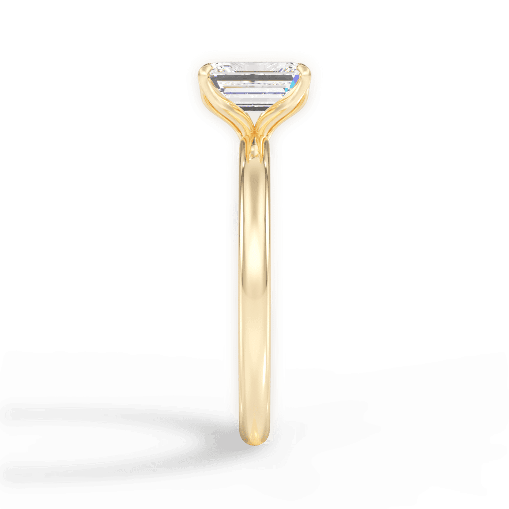 Audrey Emerald Cut Lab Grown Diamond 18Kt Yellow Gold Engagement Ring - View 2