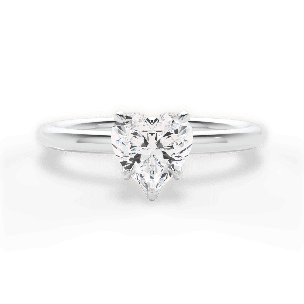 Audrey Heart Cut Lab Grown Diamond 18Kt White Gold Engagement Ring