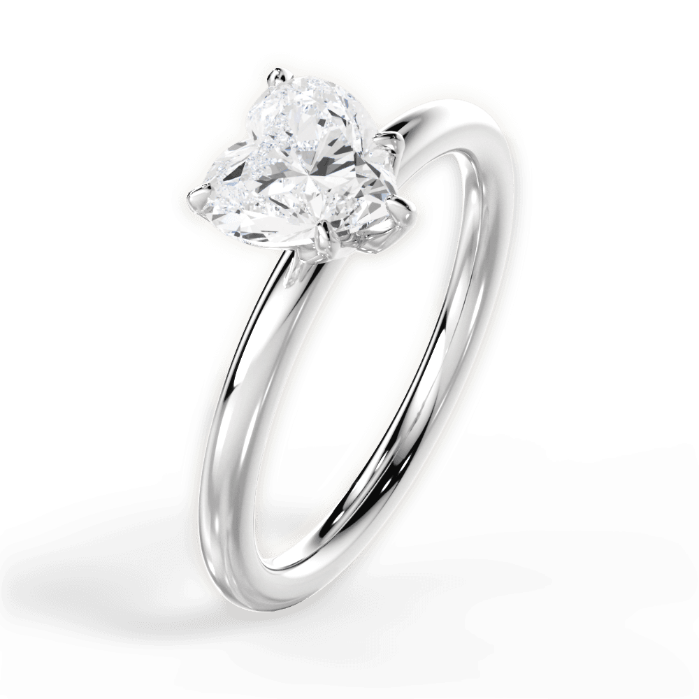 Audrey Heart Cut Lab Grown Diamond 18Kt White Gold Engagement Ring - View 3