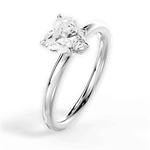 Audrey Heart Cut Lab Grown Diamond Platinum Engagement Ring - View 3