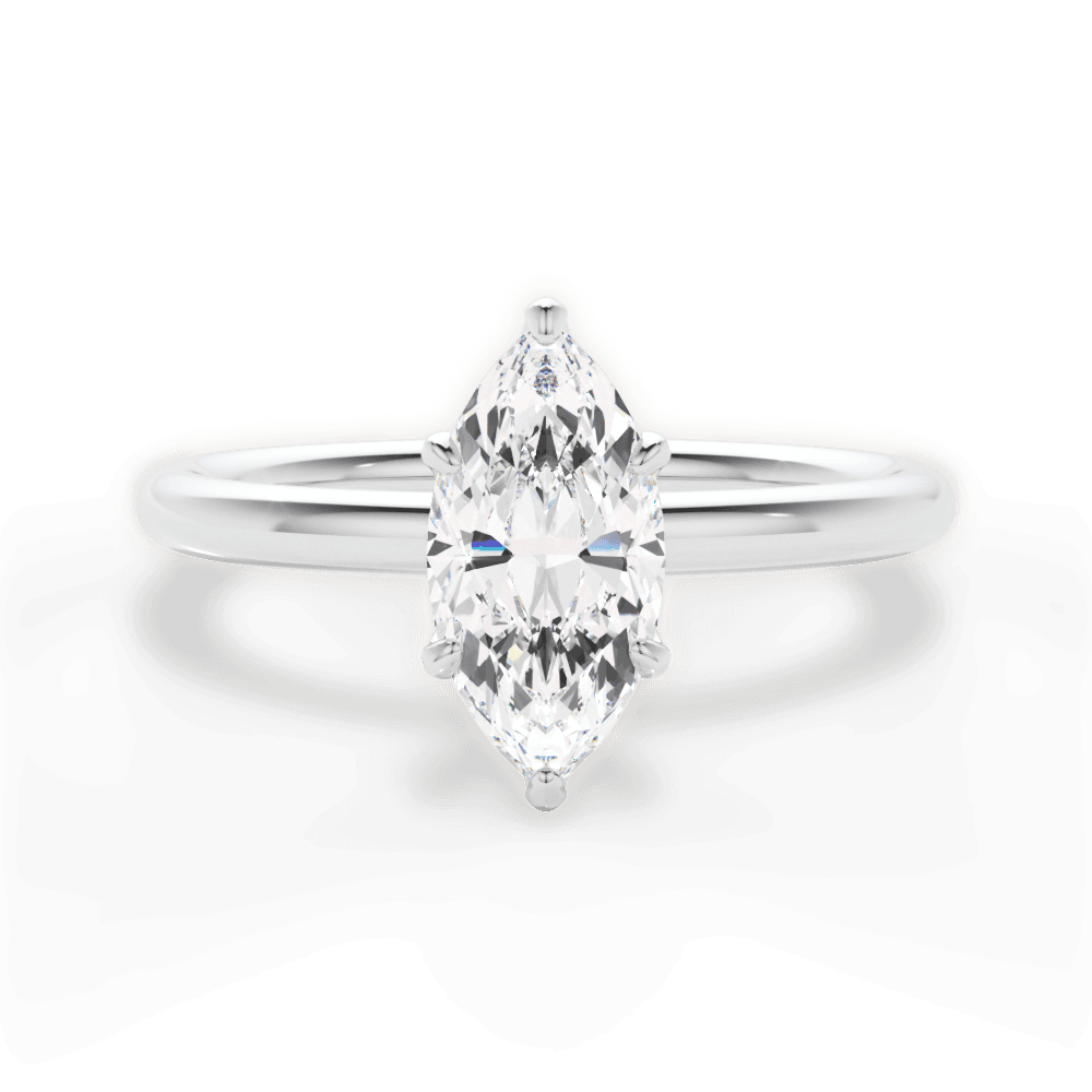Audrey Marquise Cut Lab Grown Diamond Platinum Engagement Ring