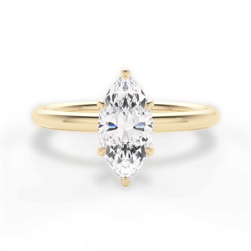 Audrey Marquise Cut Lab Grown Diamond 18Kt Yellow Gold Engagement Ring