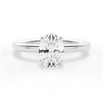Audrey Oval Cut Lab Grown Diamond 14Kt White Gold Engagement Ring