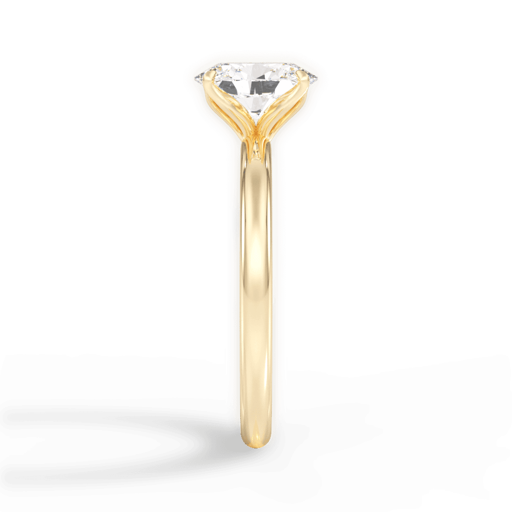 Audrey Oval Cut Lab Grown Diamond 18Kt Yellow Gold Engagement Ring - View 2