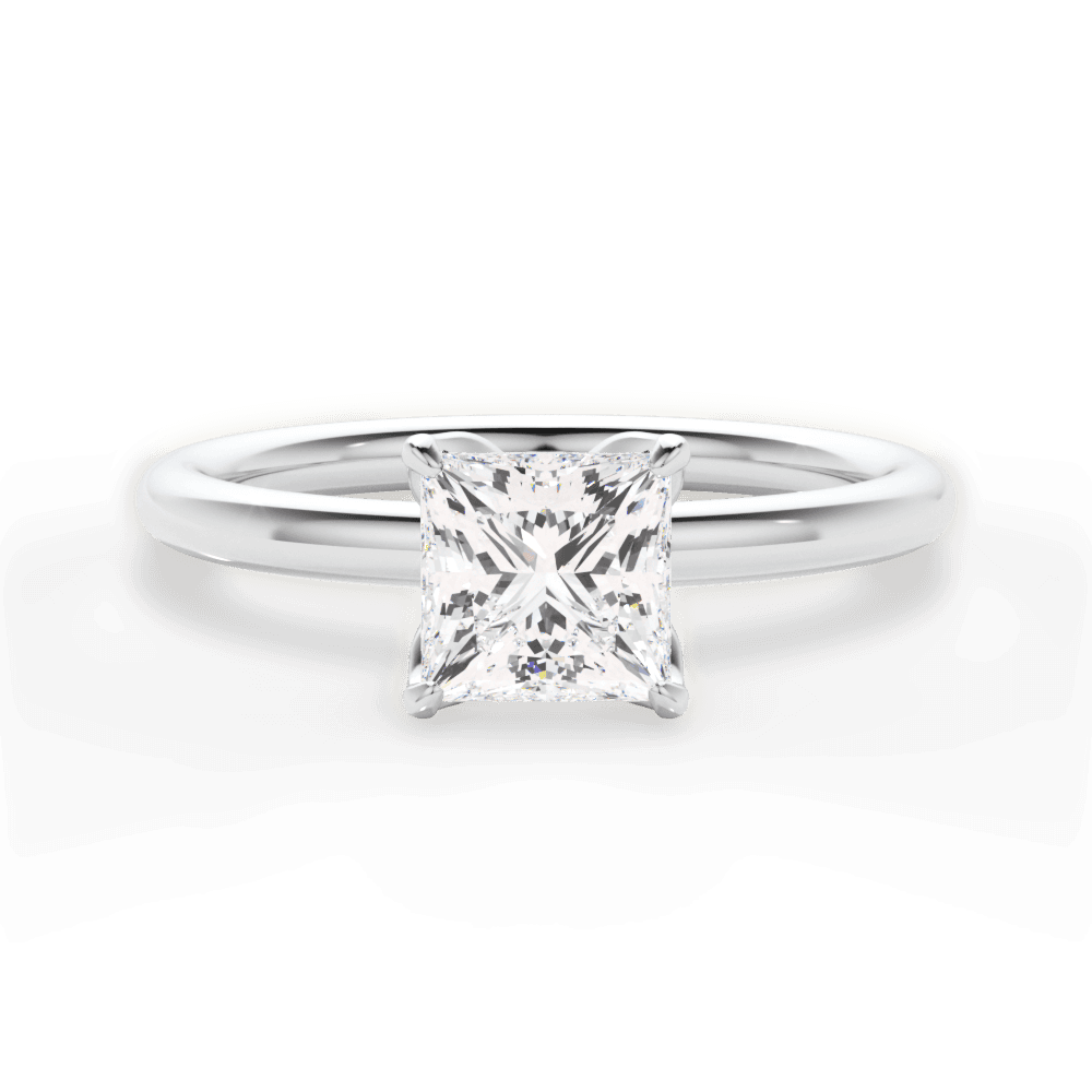 Audrey Princess Cut Lab Grown Diamond Platinum Engagement Ring