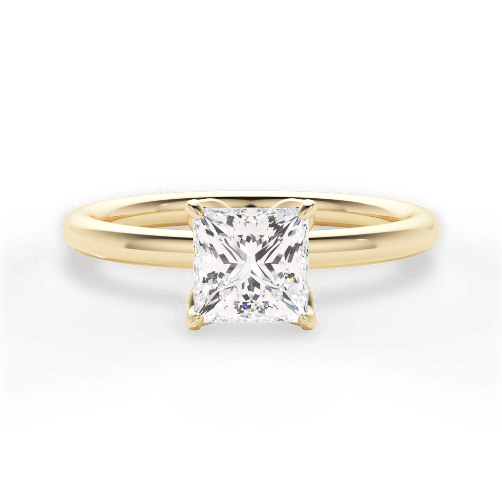 Audrey Princess Cut Lab Grown Diamond 18Kt Yellow Gold Engagement Ring