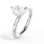Audrey Pear Cut Lab Grown Diamond Platinum Engagement Ring - View 4