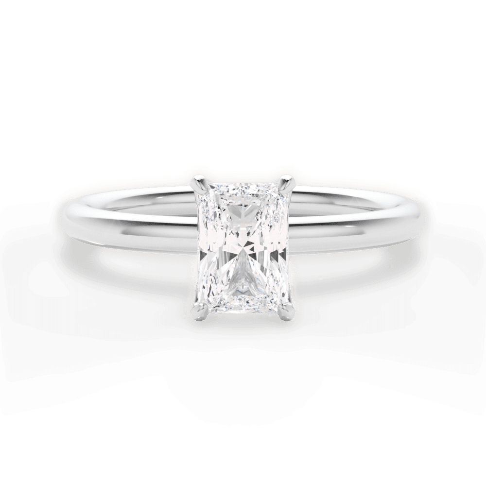 Audrey Radiant Cut Lab Grown Diamond 18Kt White Gold Engagement Ring