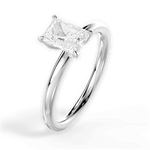 Audrey Radiant Cut Lab Grown Diamond 18Kt White Gold Engagement Ring - View 2