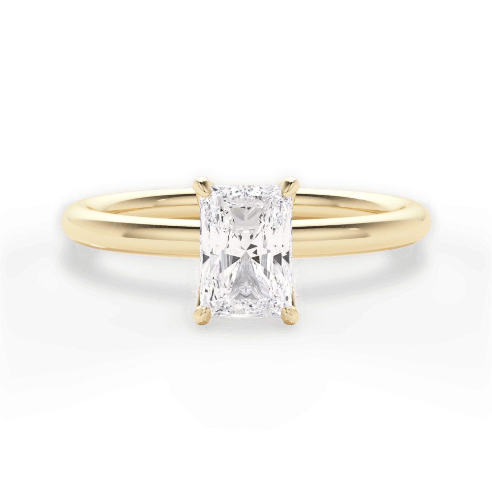 Audrey Radiant Cut Lab Grown Diamond 18Kt Yellow Gold Engagement Ring