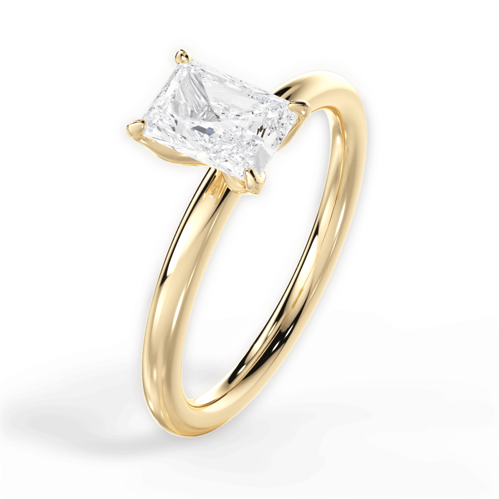 Audrey Radiant Cut Lab Grown Diamond 18Kt Yellow Gold Engagement Ring - View 2