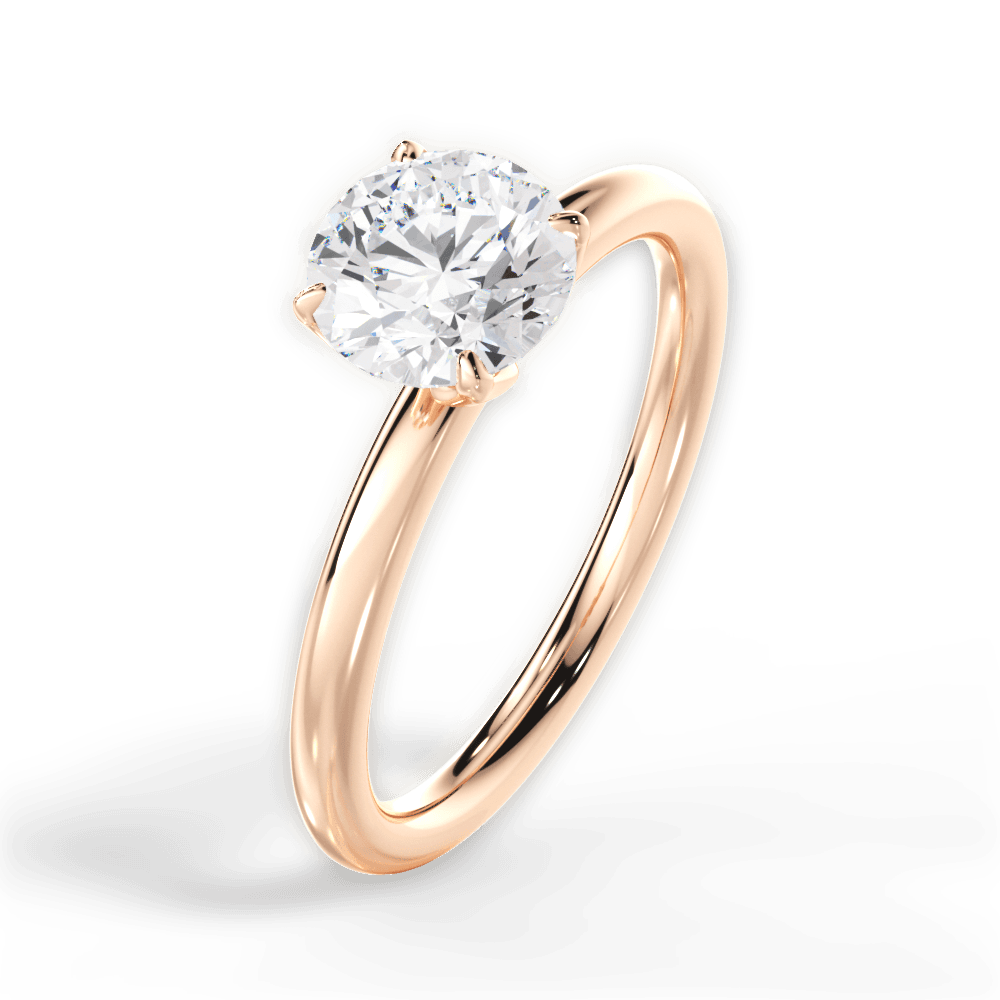Audrey Round Cut Lab Grown Diamond 18Kt Rose Gold Engagement Ring - View 3