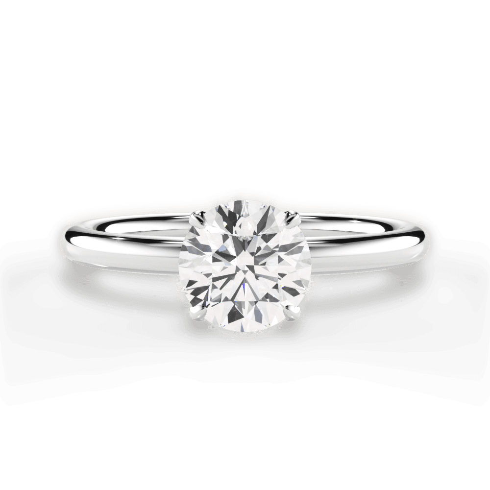 Audrey Round Cut Lab Grown Diamond Platinum Engagement Ring
