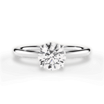 Audrey Round Cut Lab Grown Diamond 18Kt White Gold Engagement Ring