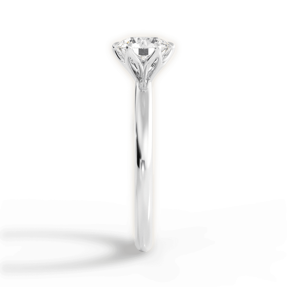 Alexa Round Cut Lab Grown Diamond 14Kt White Gold Engagement Ring - View 3