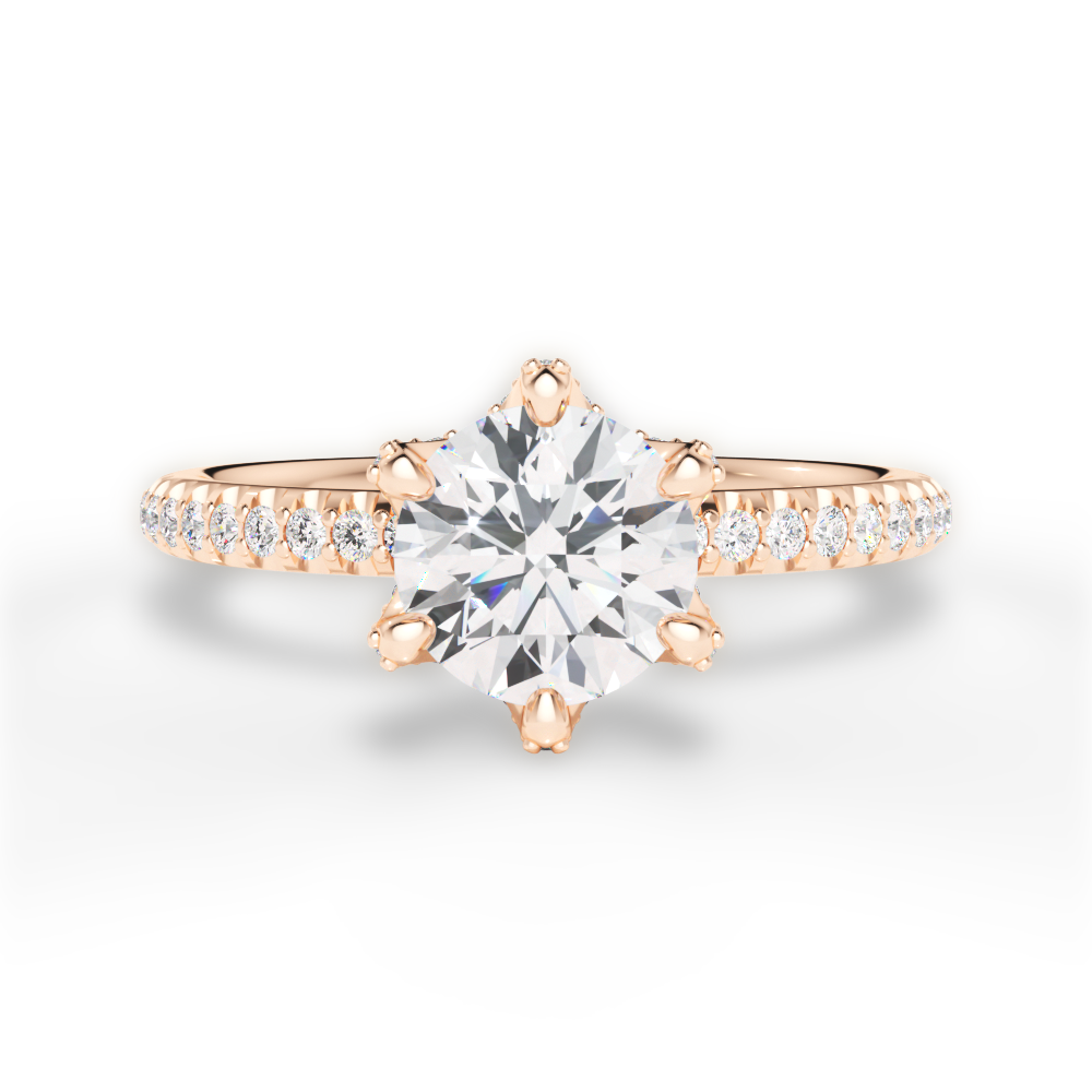 Kimberly Round Cut Lab Grown Diamond 18Kt Rose Gold Engagement Ring