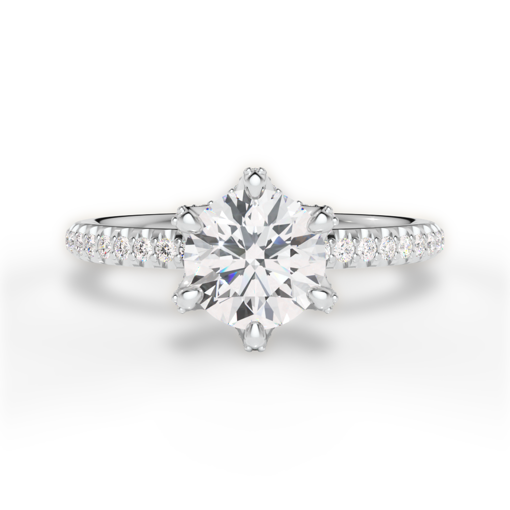 Kimberly Round Cut Lab Grown Diamond 18Kt White Gold Engagement Ring