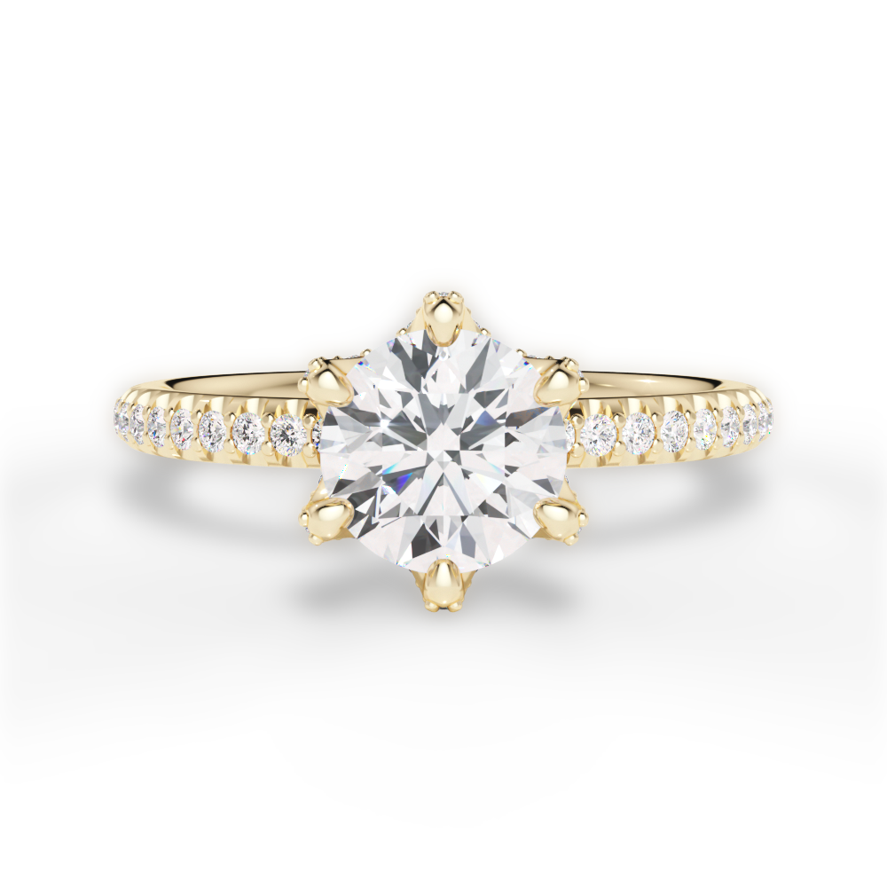 Kimberly Round Cut Lab Grown Diamond 18Kt Yellow Gold Engagement Ring