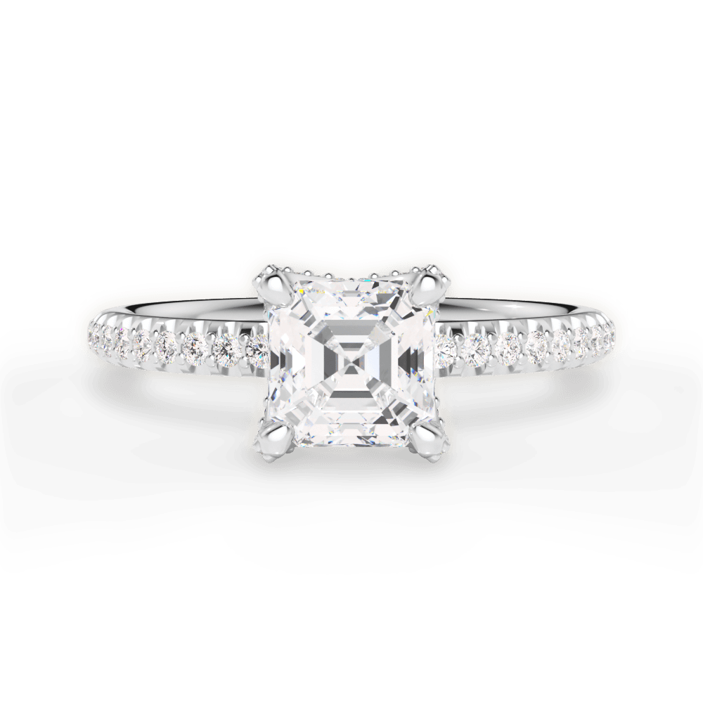 Cora Asscher Cut Lab Grown Diamond Platinum Engagement Ring