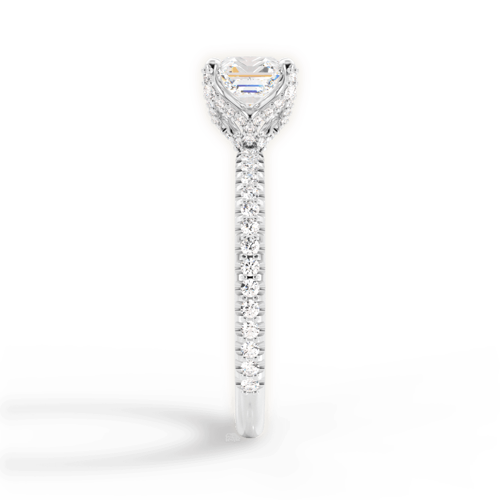 Cora Asscher Cut Lab Grown Diamond Platinum Engagement Ring - View 3