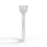 Cora Asscher Cut Lab Grown Diamond Platinum Engagement Ring - View 3