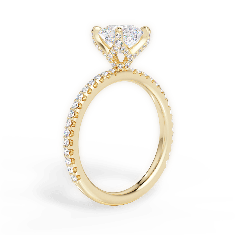 Cora Asscher Cut Lab Grown Diamond 18Kt Yellow Gold Engagement Ring - View 3
