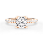 Cora Cushion Cut Lab Grown Diamond 18Kt Rose Gold Engagement Ring