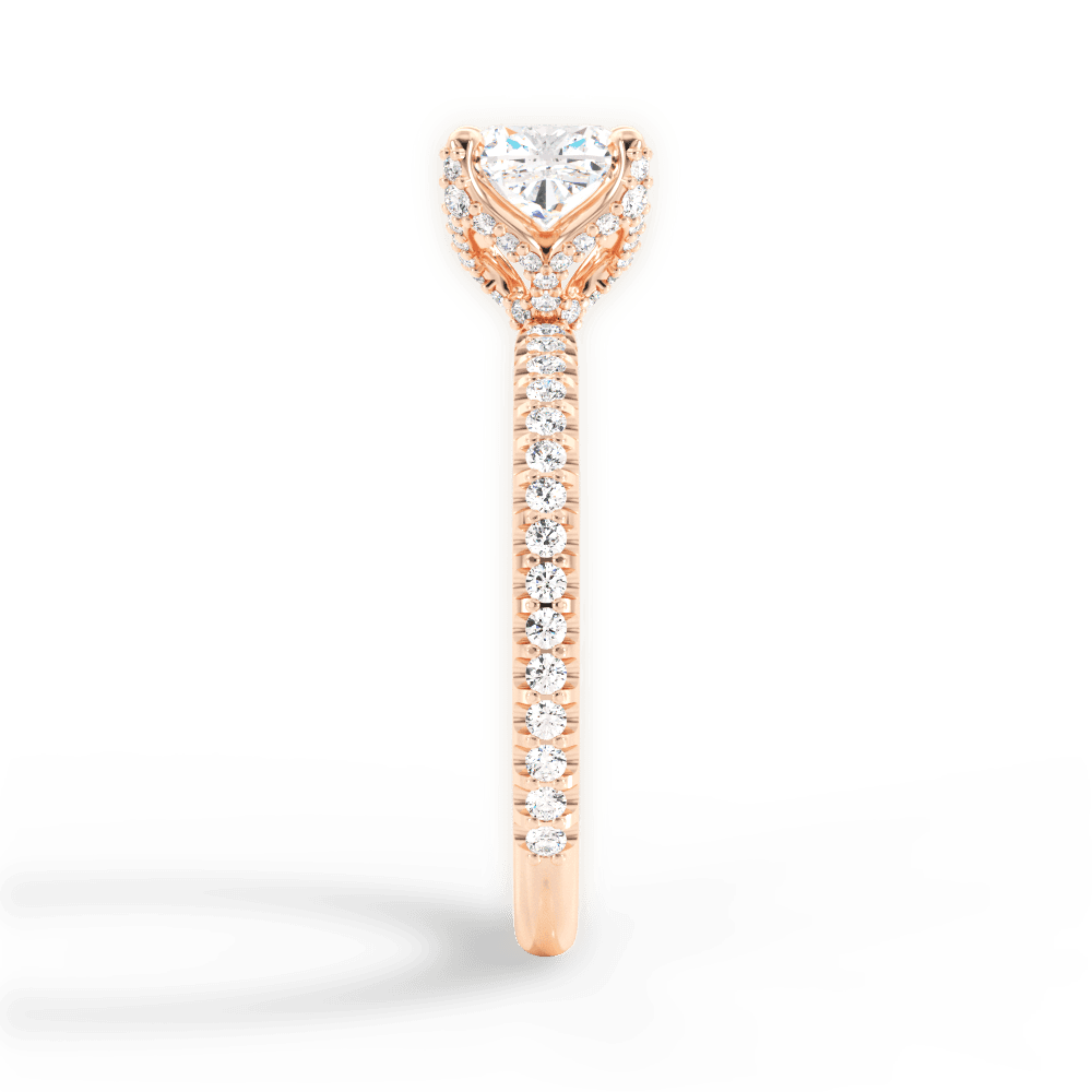 Cora Cushion Cut Lab Grown Diamond 18Kt Rose Gold Engagement Ring - View 3