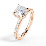 Cora Cushion Cut Lab Grown Diamond 18Kt Rose Gold Engagement Ring - View 4