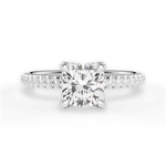 Cora Cushion Cut Lab Grown Diamond 18Kt White Gold Engagement Ring