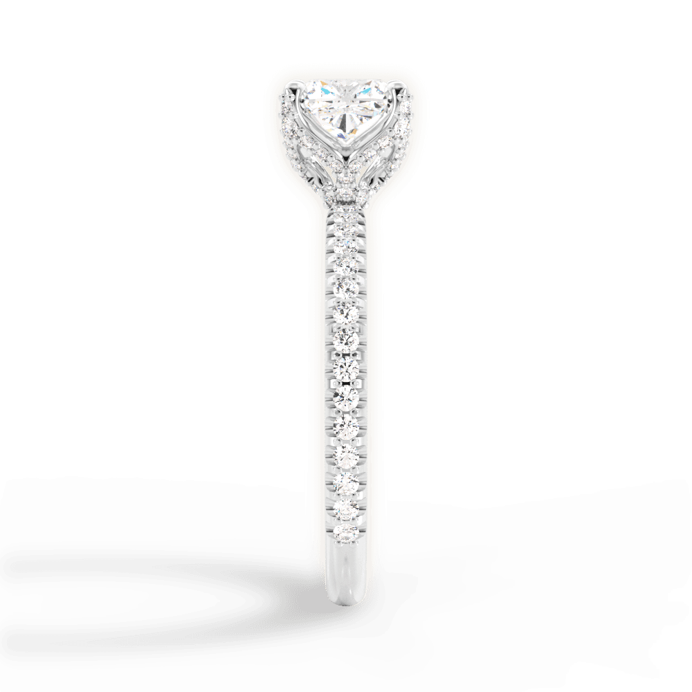Cora Cushion Cut Lab Grown Diamond 14Kt White Gold Engagement Ring - View 2