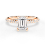 Cora Emerald Cut Lab Grown Diamond 18Kt Rose Gold Engagement Ring