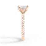 Cora Emerald Cut Lab Grown Diamond 18Kt Rose Gold Engagement Ring - View 2