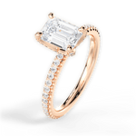 Cora Emerald Cut Lab Grown Diamond 18Kt Rose Gold Engagement Ring - View 3