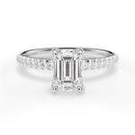 Cora Emerald Cut Lab Grown Diamond 14Kt White Gold Engagement Ring
