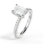 Cora Emerald Cut Lab Grown Diamond 14Kt White Gold Engagement Ring - View 2
