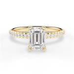 Cora Emerald Cut Lab Grown Diamond 18Kt Yellow Gold Engagement Ring