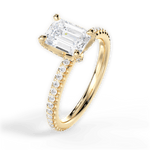 Cora Emerald Cut Lab Grown Diamond 18Kt Yellow Gold Engagement Ring - View 3