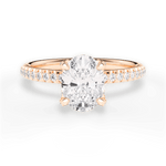 Cora Oval Cut Lab Grown Diamond 18Kt Rose Gold Engagement Ring