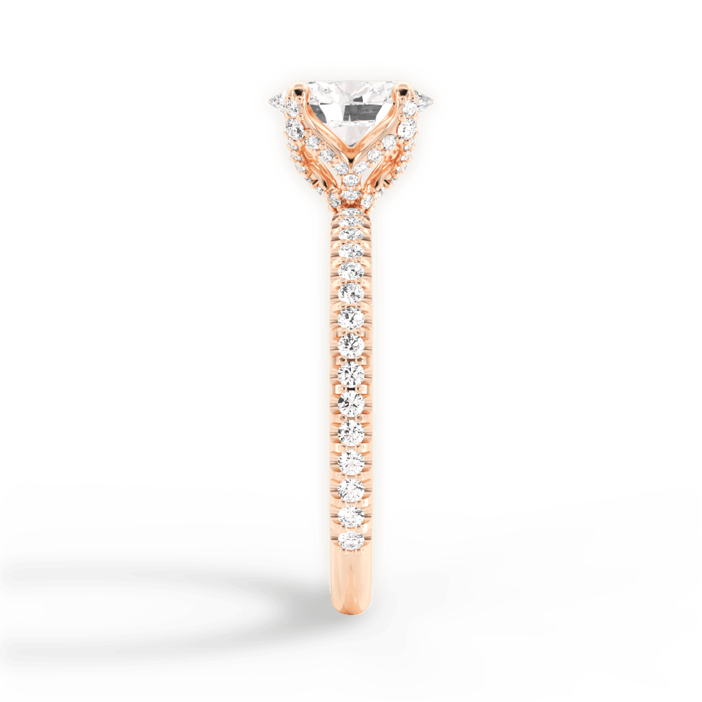 Cora Oval Cut Lab Grown Diamond 18Kt Rose Gold Engagement Ring - View 2