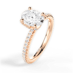 Cora Oval Cut Lab Grown Diamond 18Kt Rose Gold Engagement Ring - View 3