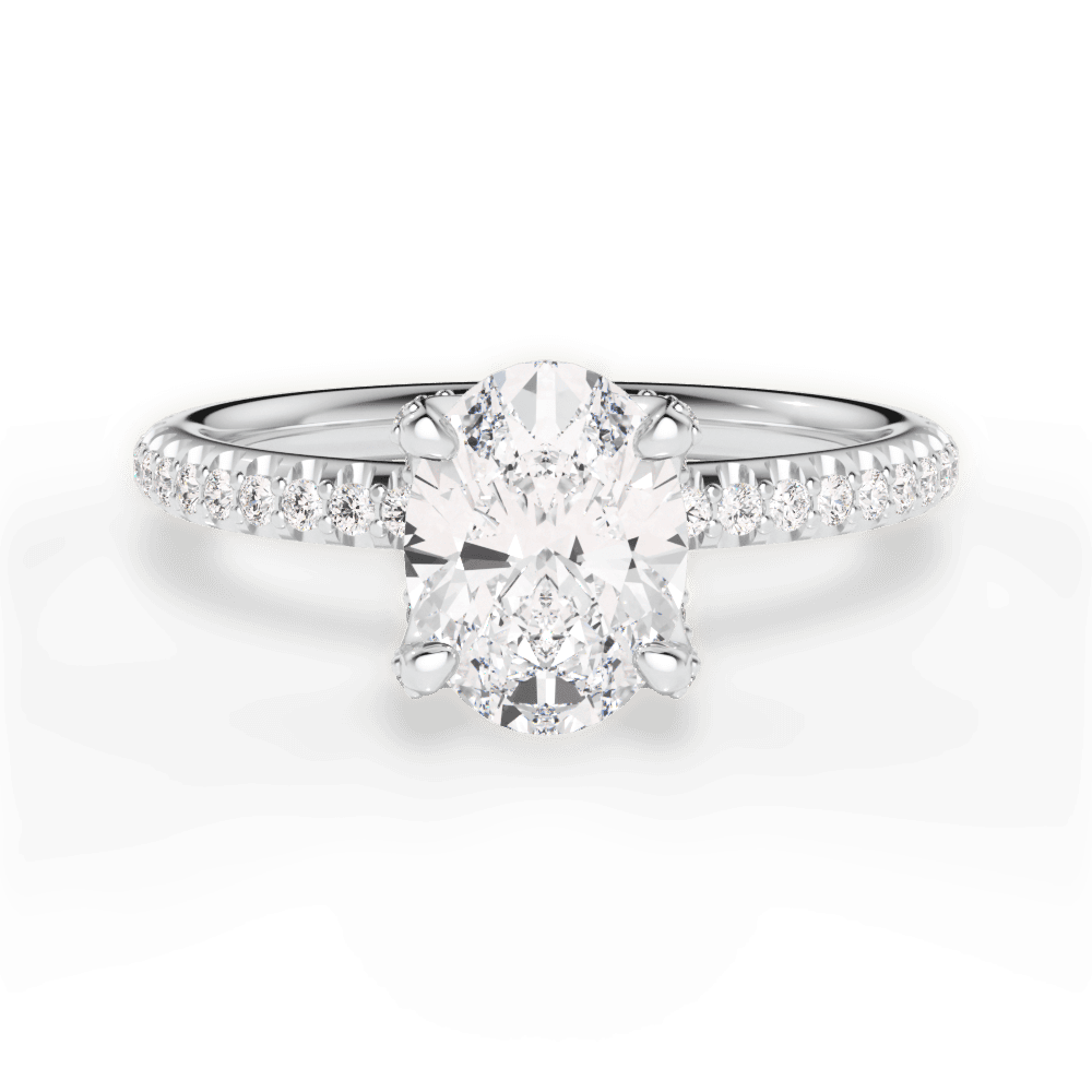 Cora Oval Cut Lab Grown Diamond Platinum Engagement Ring